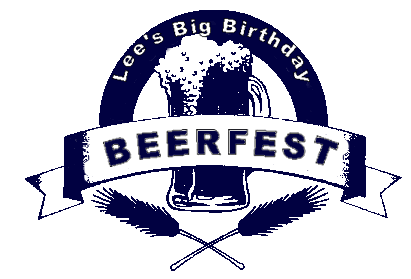 This is the logo for Lee's Big Birthday Beerfest